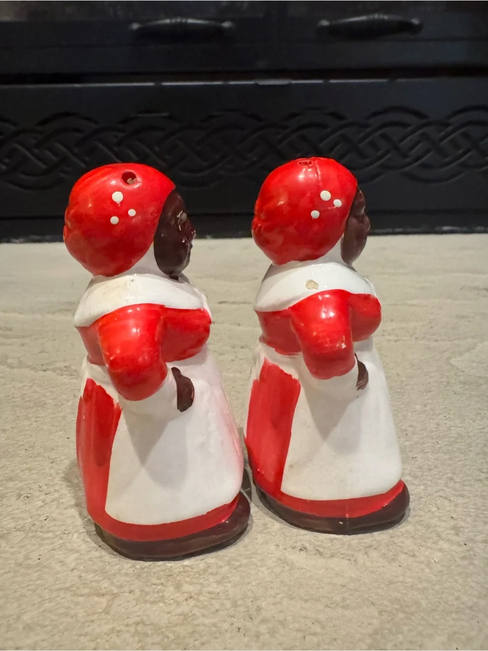 Vintage Black Americana Mammy Salt & Pepper Shakers Ceramic 4“